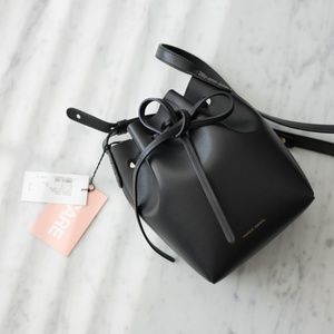 Mansur Gavriel Mini Mini Bucket Bag Black Gold